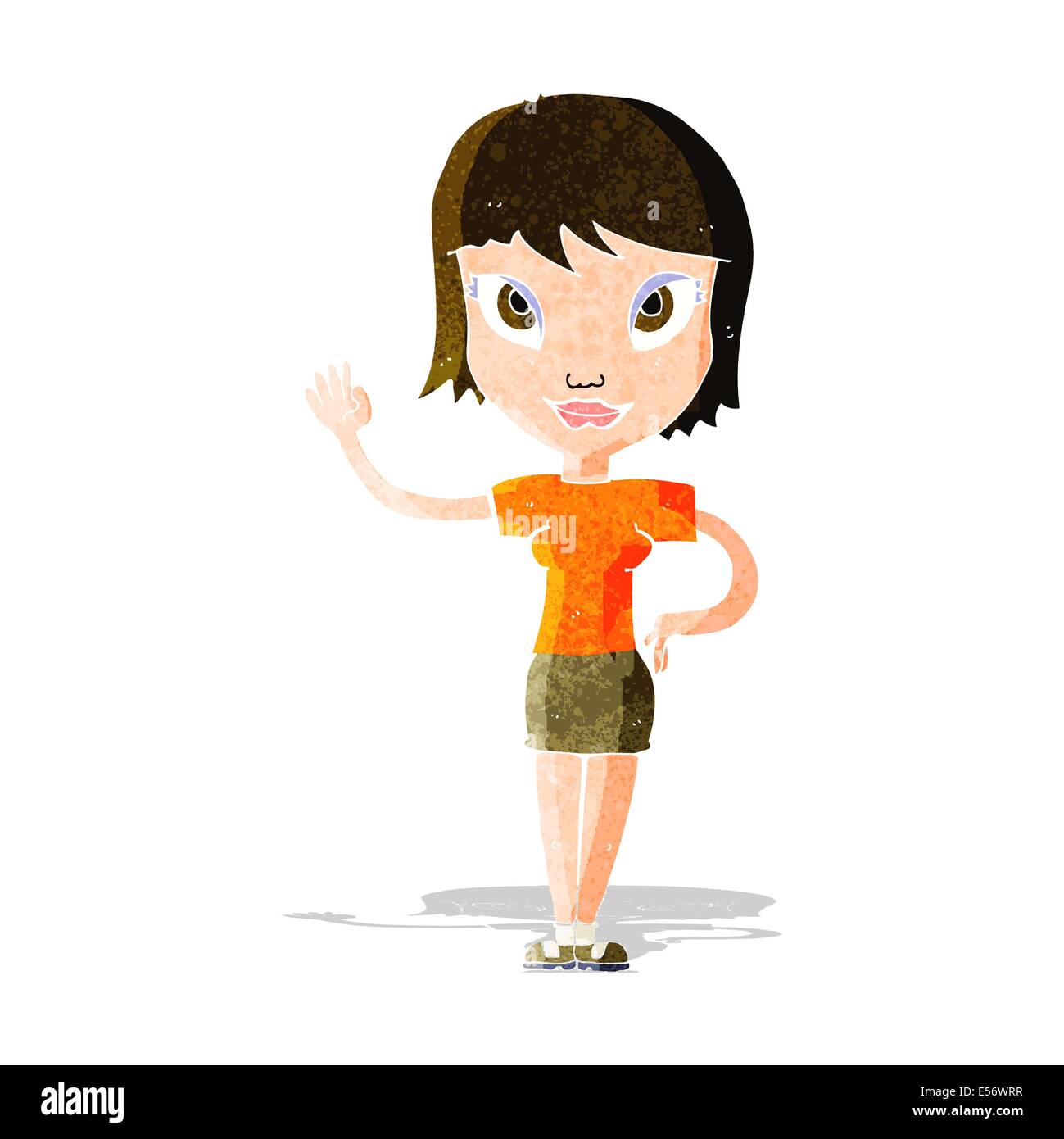 cartoon woman waving Stock Vector Image & Art - Alamy