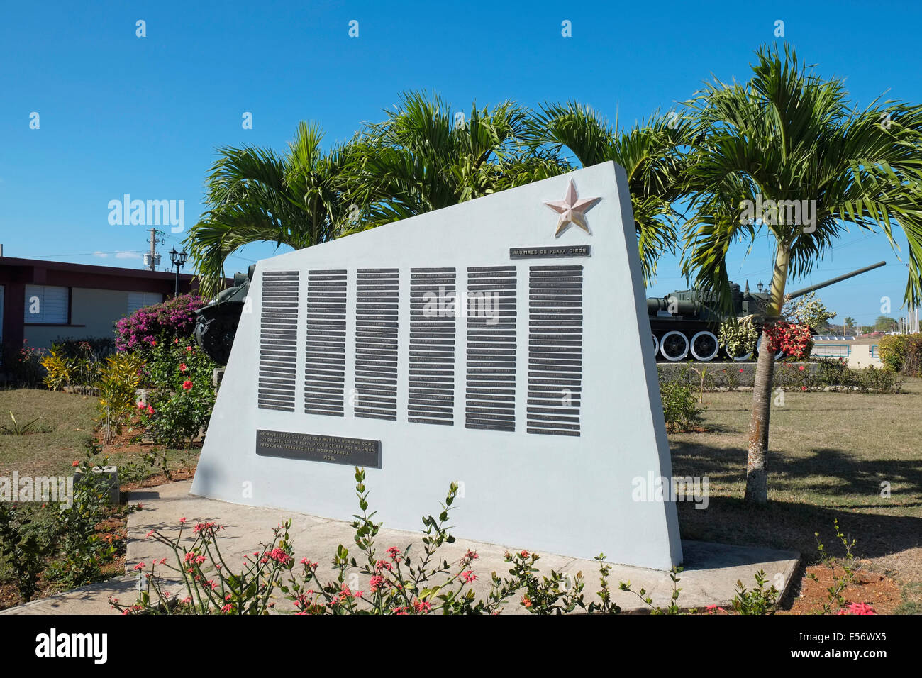 Monument to the 'Cuban Martyrs' at the Bay of Pigs Museum, Playa Giron, Cuba. Stock Photo