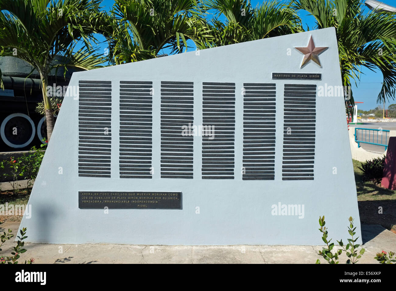 Monument to the 'Cuban Martyrs' at the Bay of Pigs Museum, Playa Giron, Cuba. Stock Photo