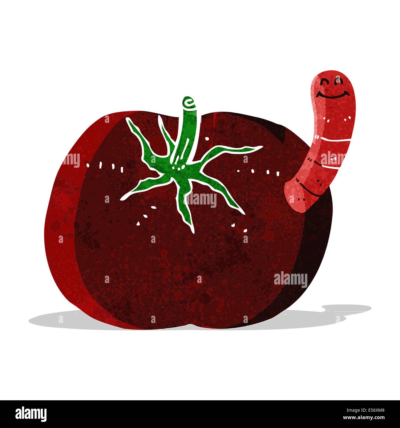 cartoon tomato with worm Stock Vector Image & Art Alamy