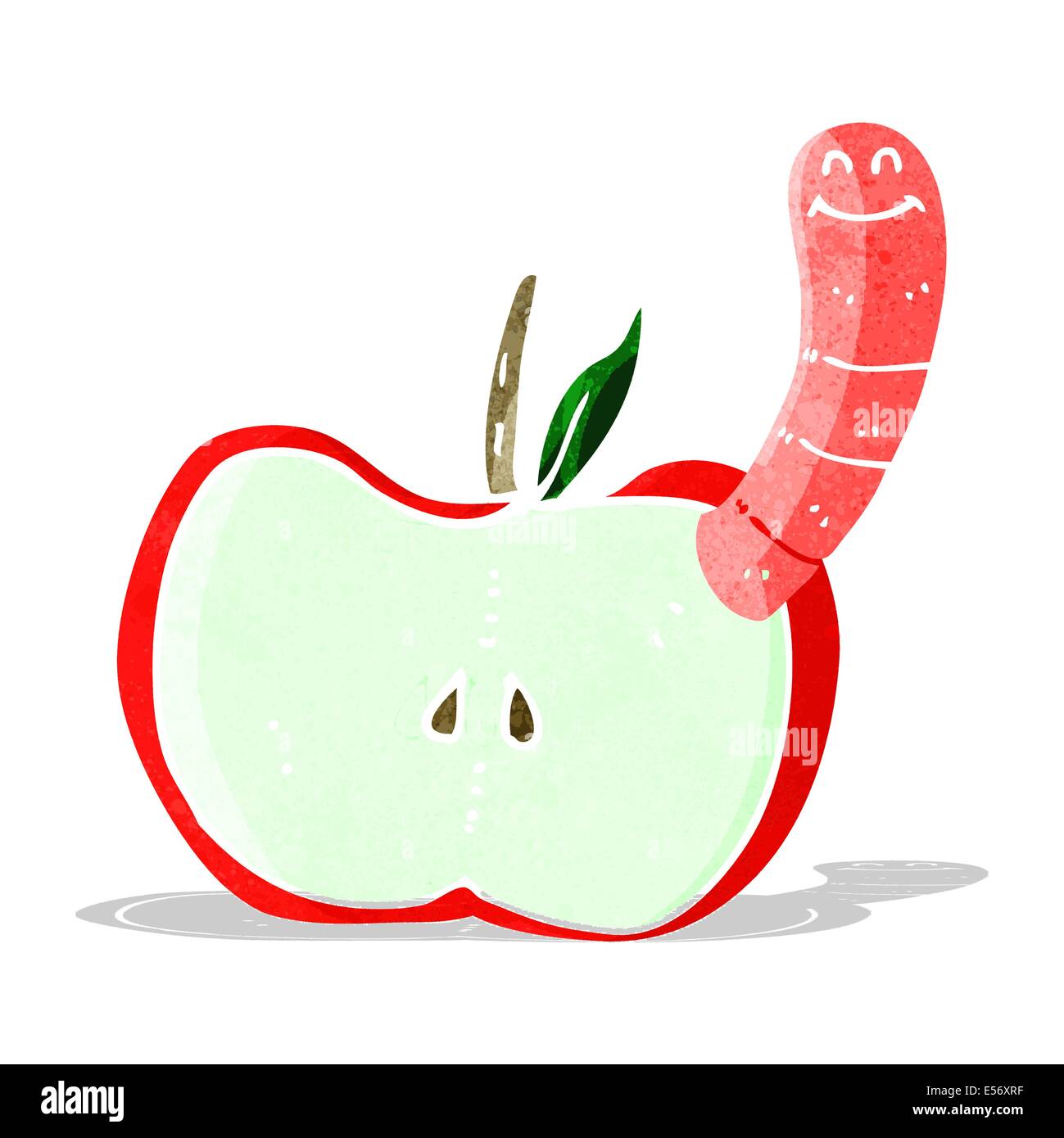 cartoon apple with worm Stock Vector Image & Art Alamy