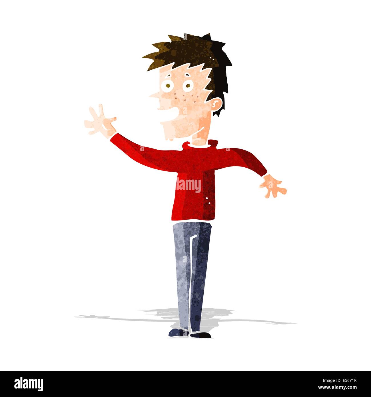 cartoon happy boy waving Stock Vector Image & Art - Alamy