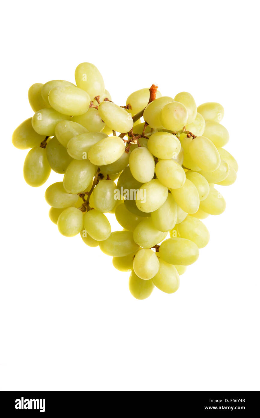 Bunch of grapes isolated over a white background Stock Photo