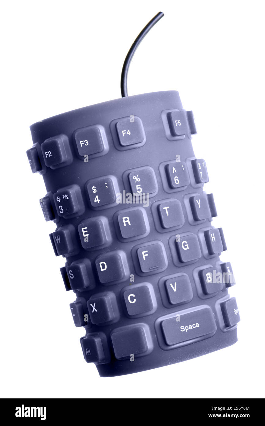 Bomb made from keyboard isolated over white background Stock Photo