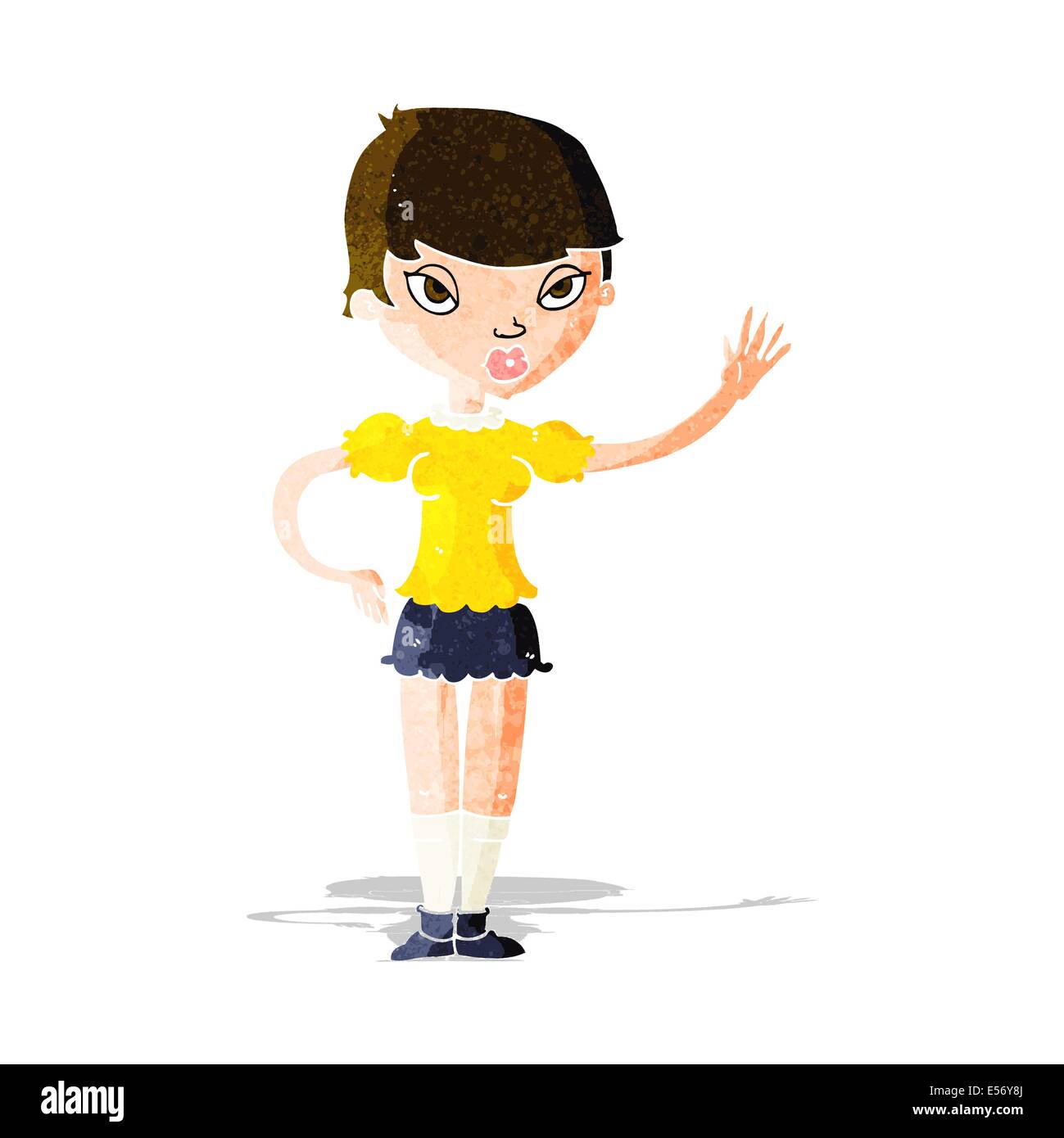 cartoon woman waving Stock Vector Image & Art - Alamy