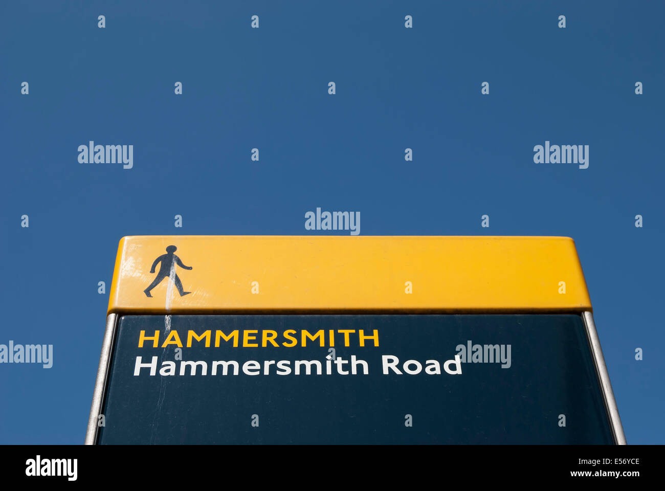 pillar sign giving directions on hammersmith road, hammersmith, west london, england Stock Photo