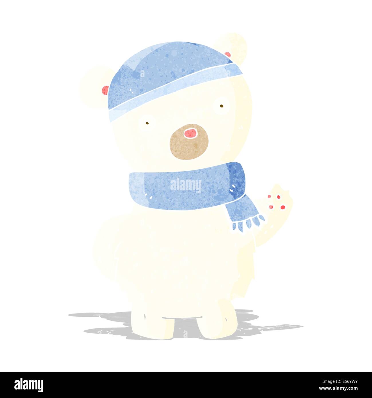 cartoon polar bear in winter hat and scarf Stock Vector Image & Art - Alamy
