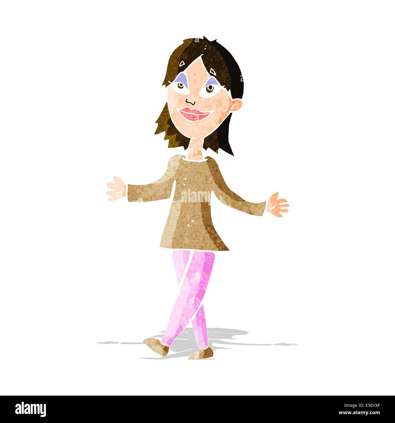 cartoon woman with no worries Stock Vector