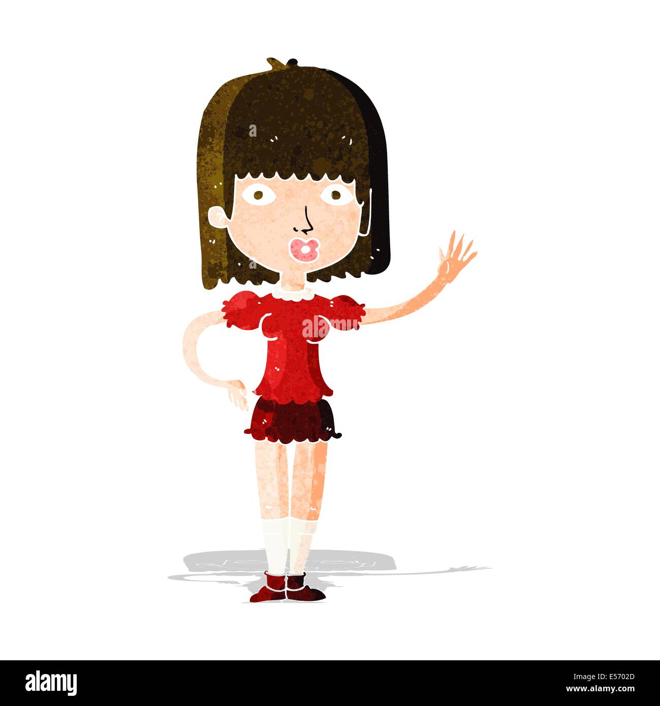 cartoon woman waving Stock Vector Image & Art - Alamy