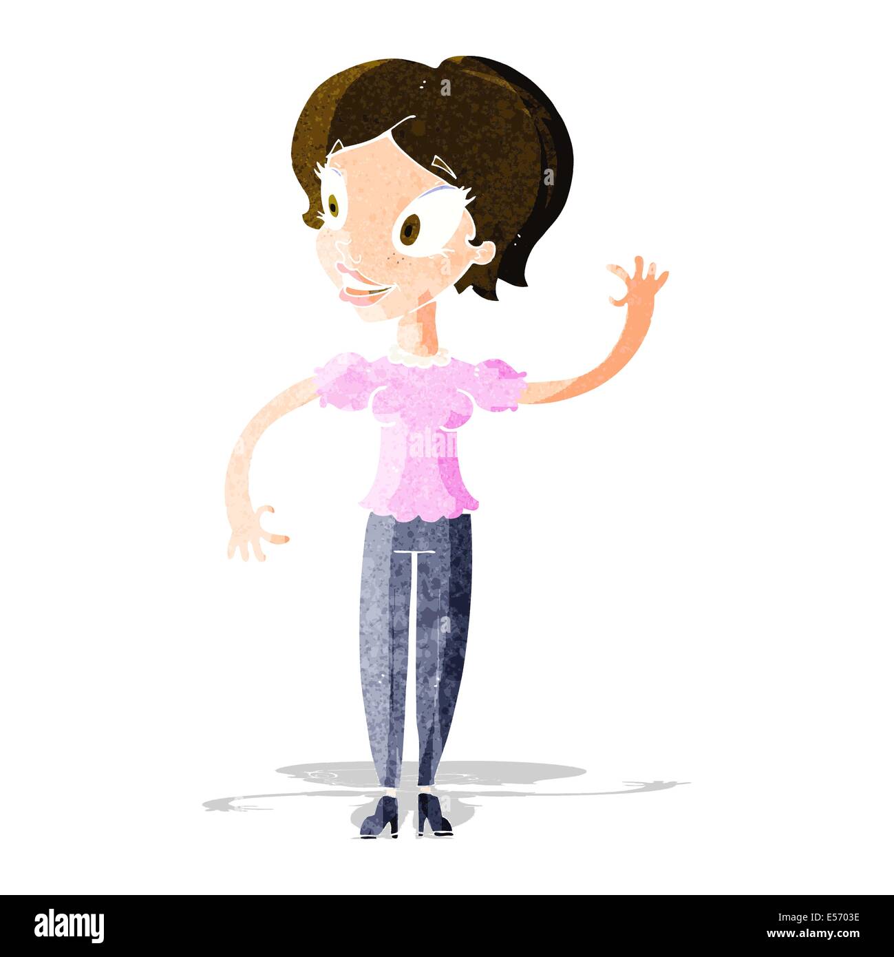cartoon woman waving Stock Vector Image & Art - Alamy