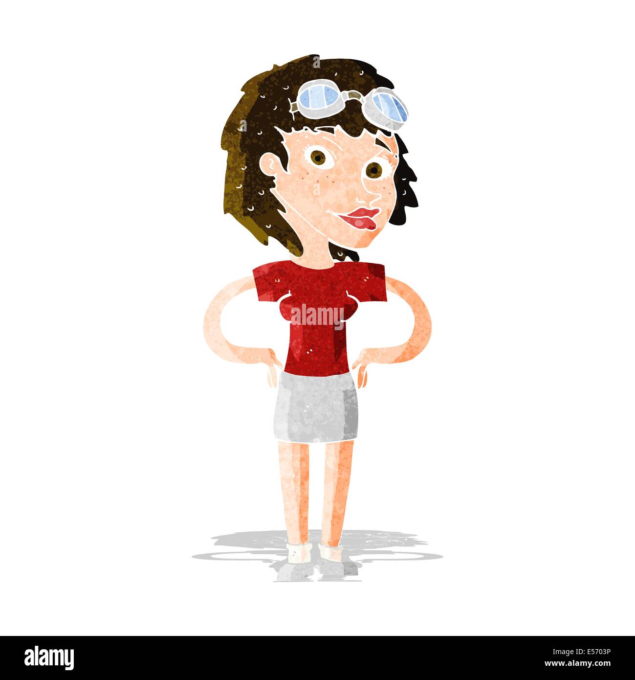 cartoon retro pilot woman Stock Vector Image & Art - Alamy