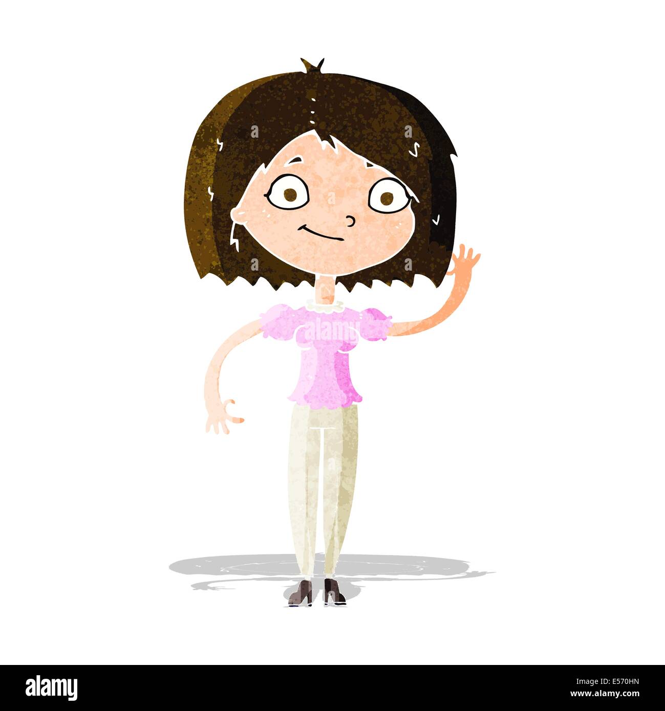 cartoon woman waving Stock Vector Image & Art - Alamy