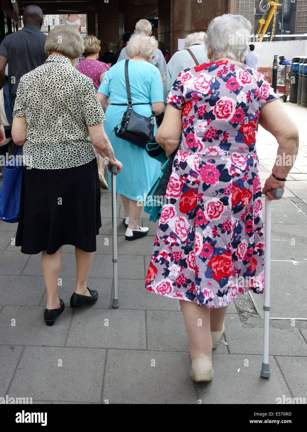 Old people walking with sticks hires stock photography and images Alamy