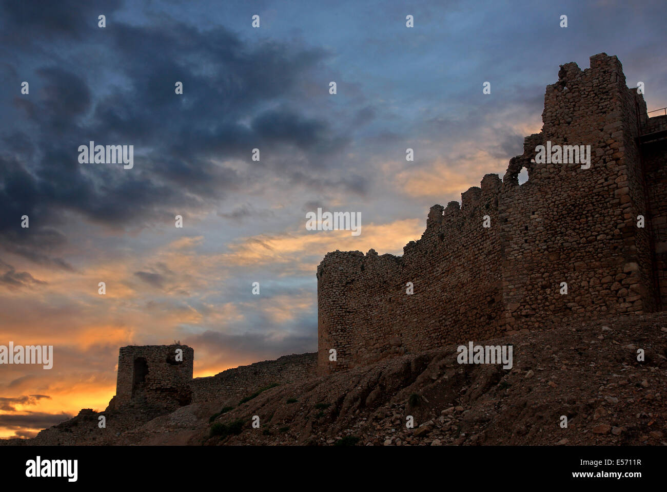 Sunset at the castle of Larissa ("castle of Argos"), Argos town