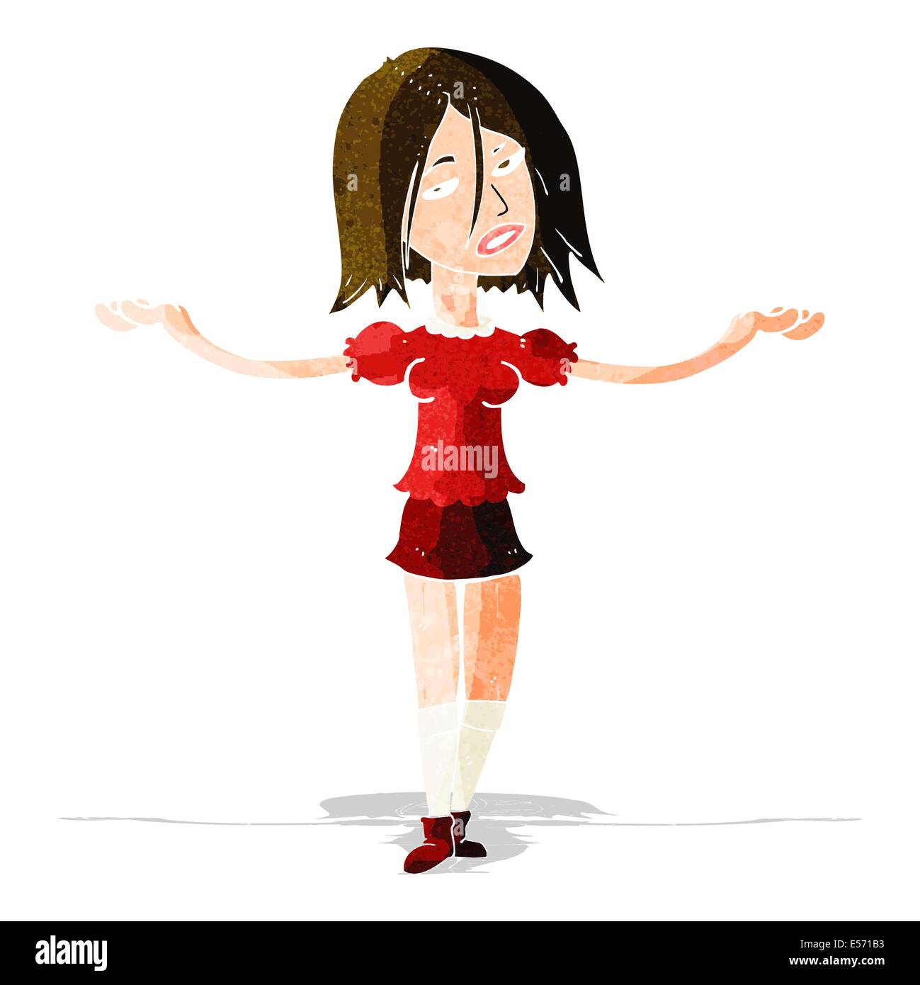 cartoon woman shrugging shoulders Stock Vector Image & Art - Alamy