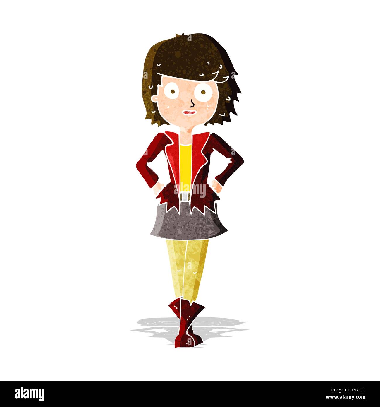 cartoon girl in jacket Stock Vector Image & Art Alamy