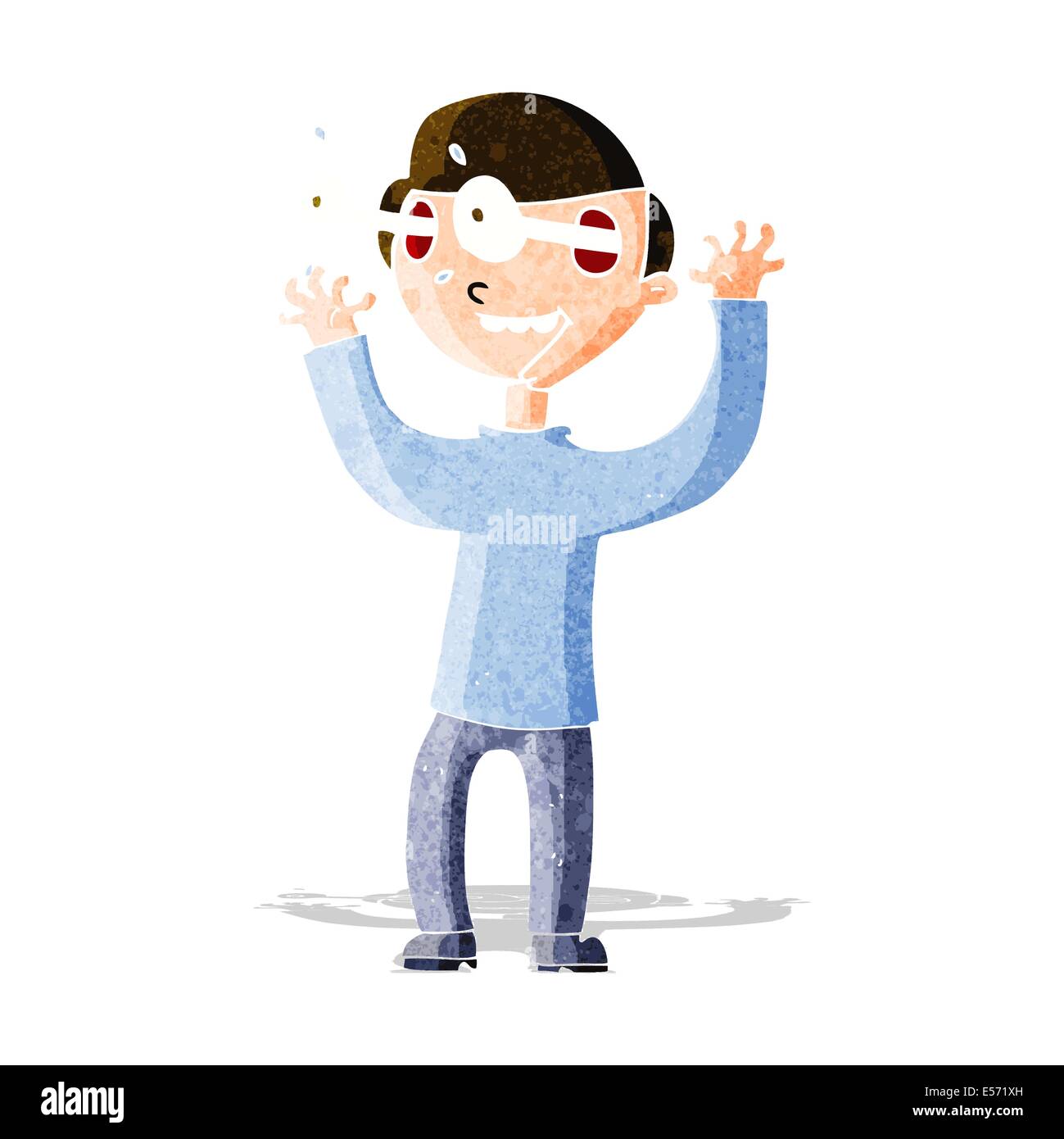 cartoon man with popping out eyes Stock Vector