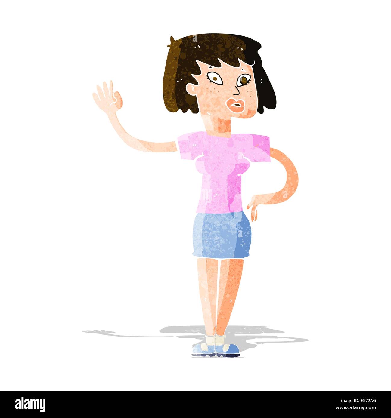 cartoon woman waving Stock Vector Image & Art - Alamy