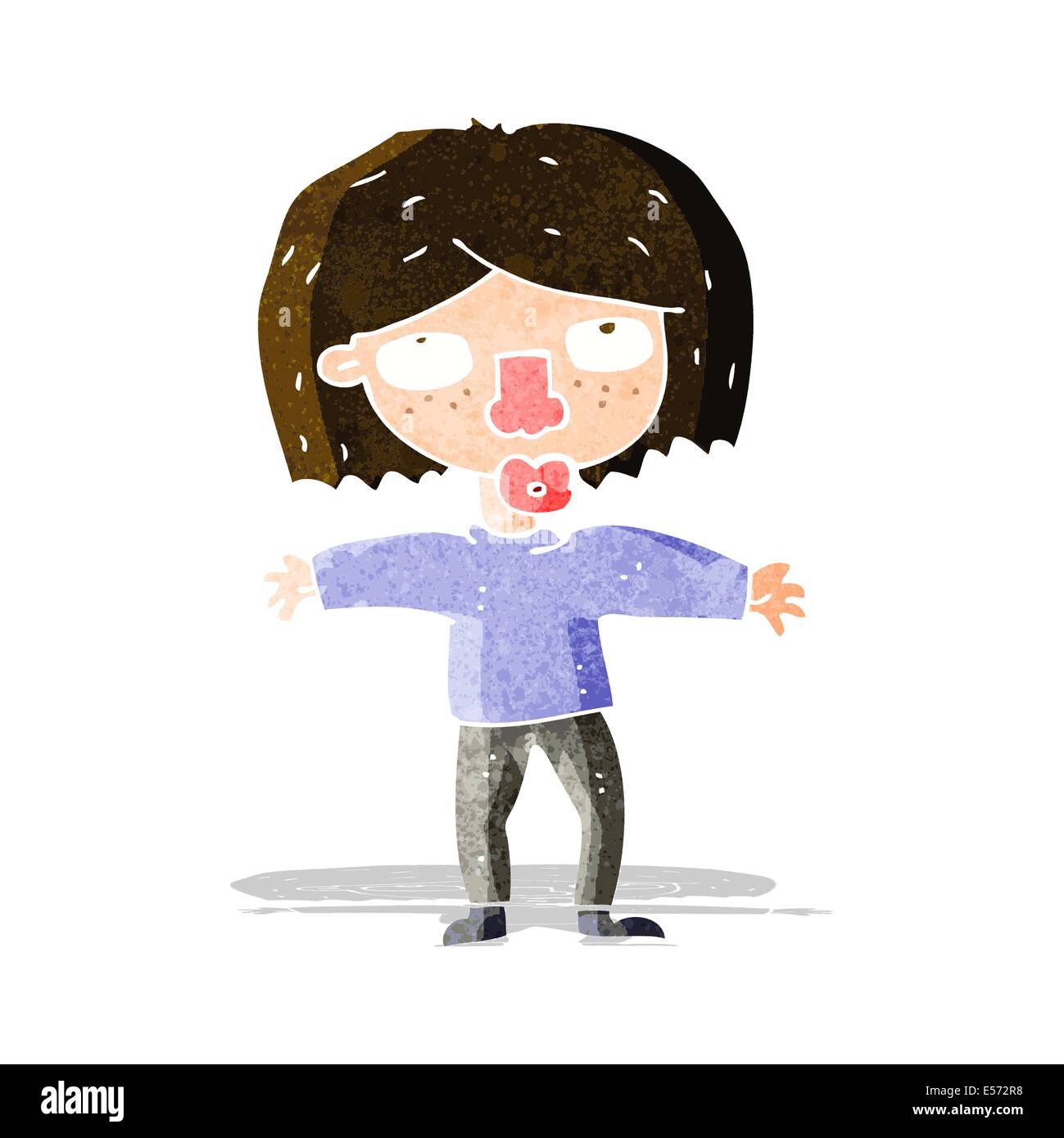 cartoon girl looking upwards Stock Vector Image & Art Alamy