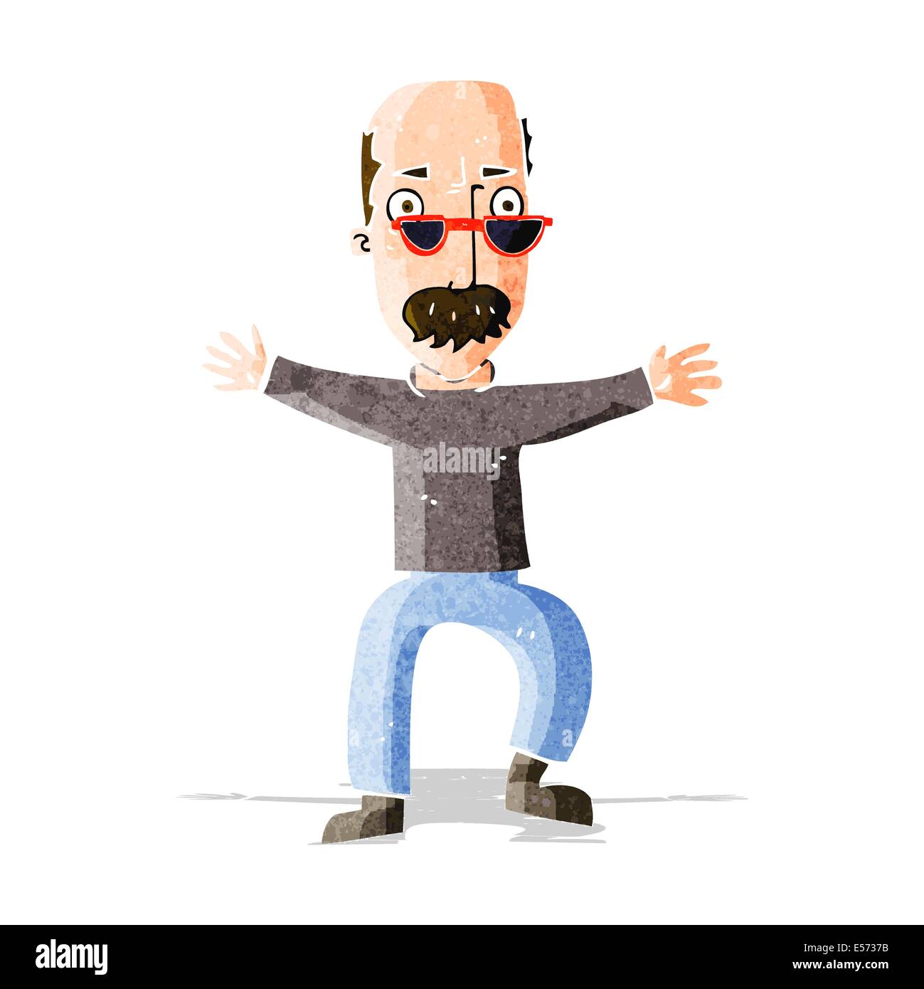 cartoon old man waving arms Stock Vector Image & Art - Alamy