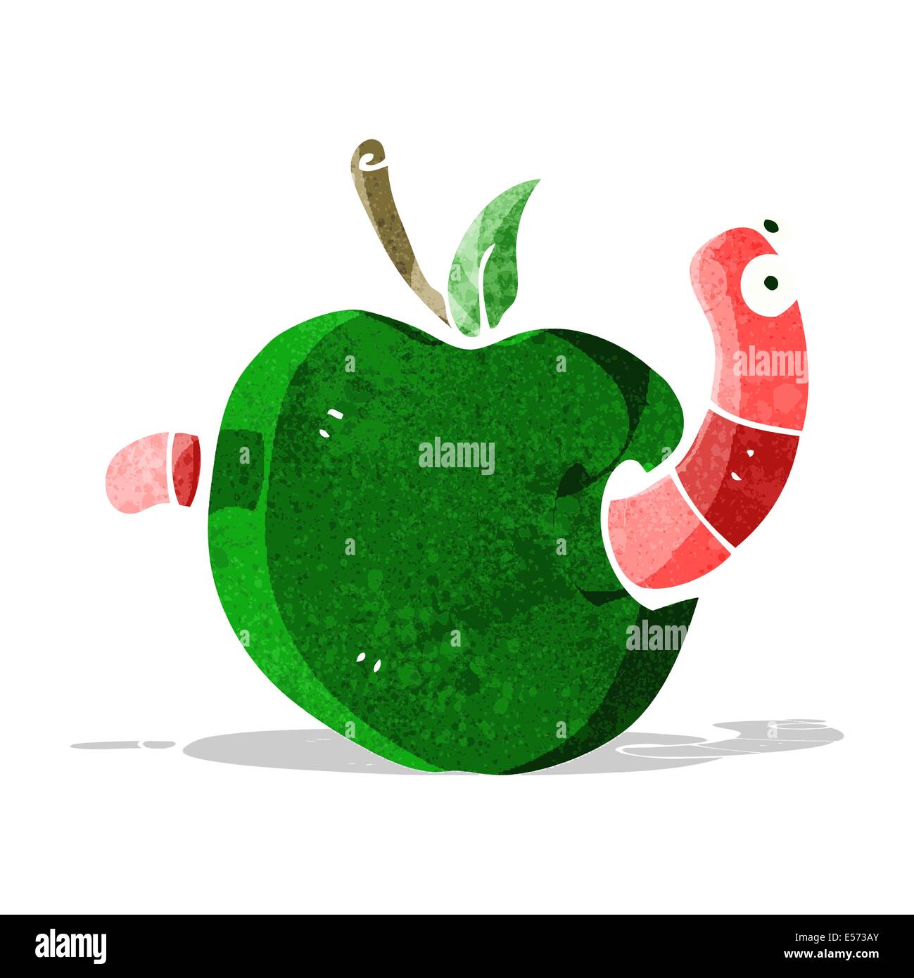cartoon worm in apple Stock Vector Image & Art - Alamy