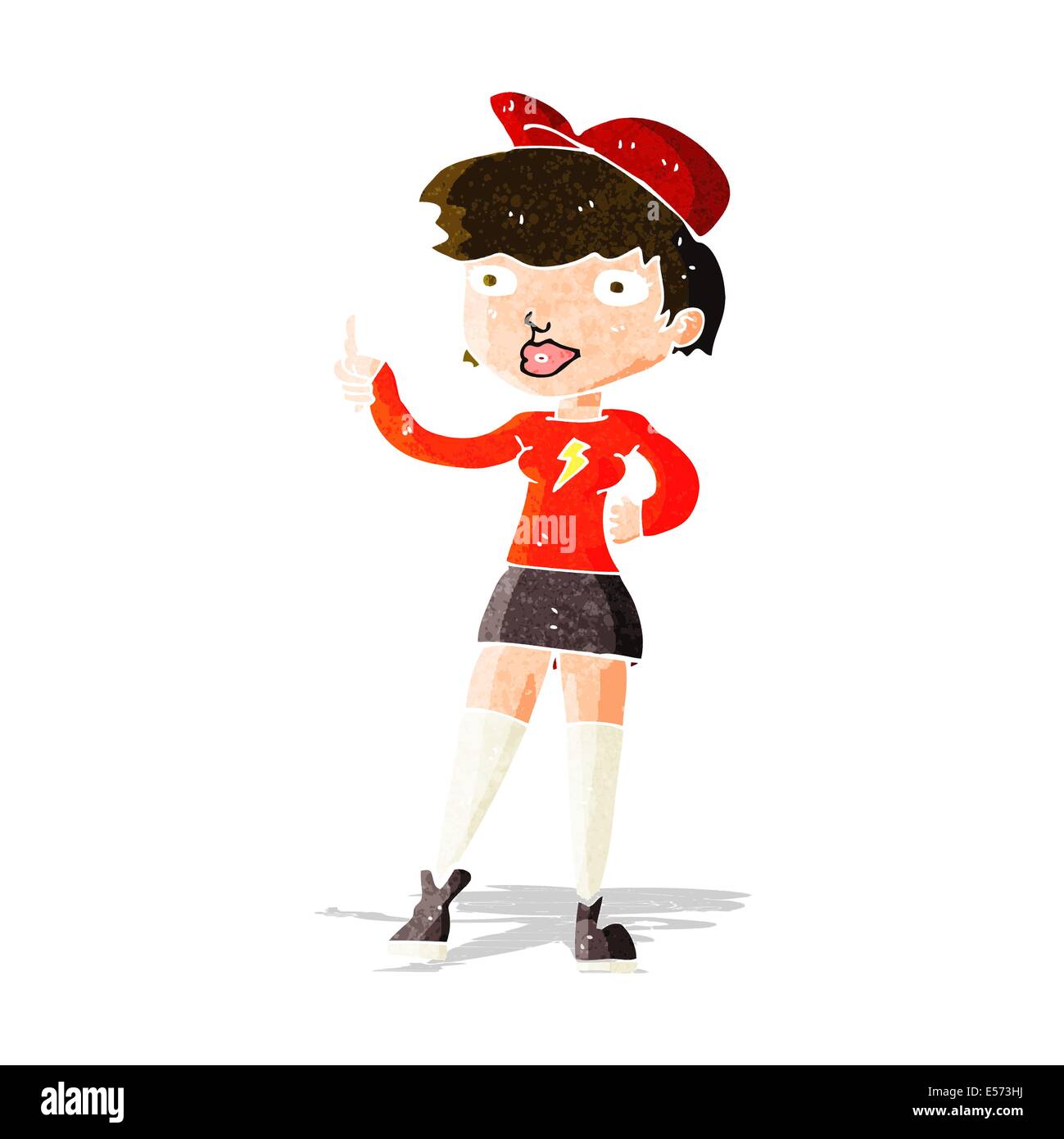 cartoon skater girl giving thumbs up symbol Stock Vector Image & Art ...