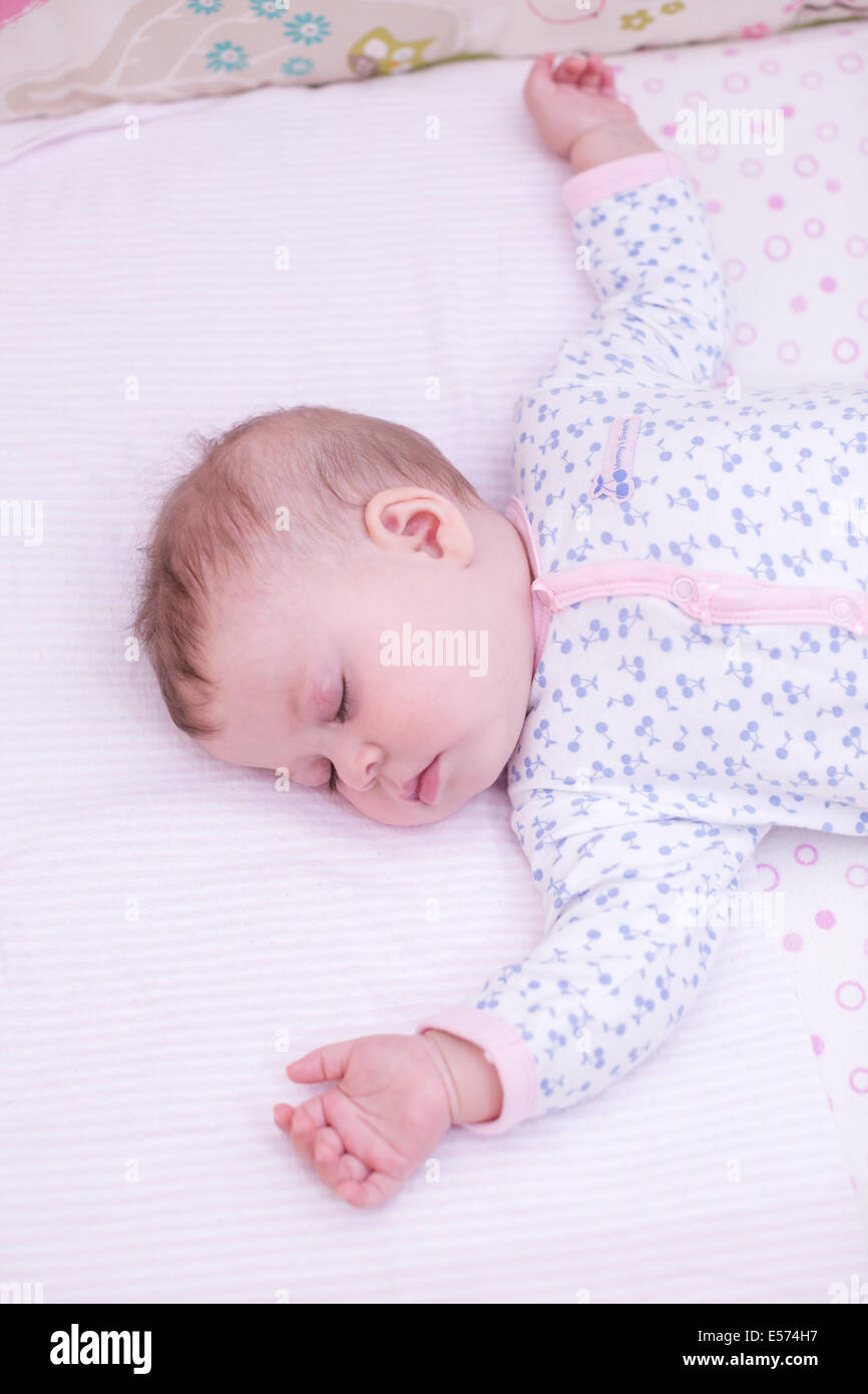 Cute Baby Girl Sleeping In Her Crib Stock Photo 72072035 Alamy