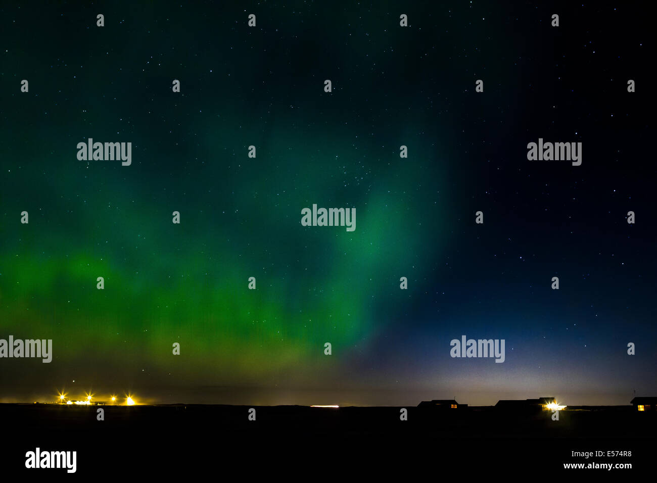 Aurora Borealis or Northern lights, Hellisheidi, Iceland Stock Photo ...