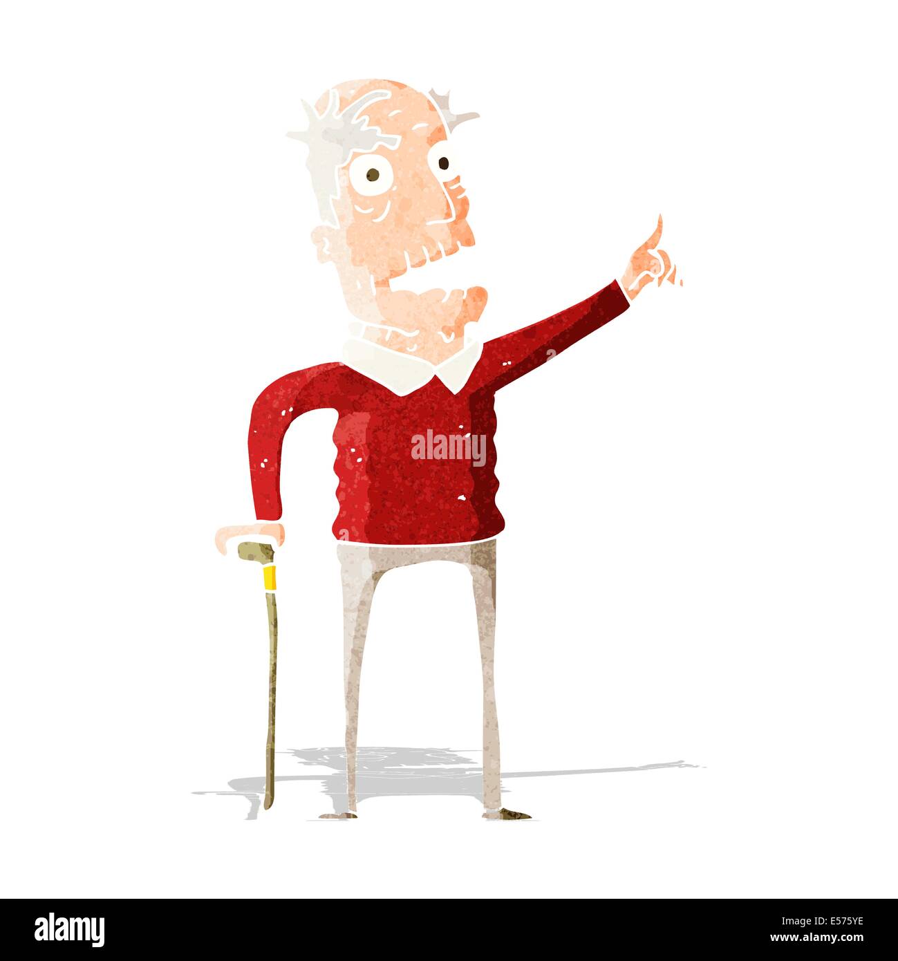cartoon old man with walking stick Stock Vector Image & Art - Alamy