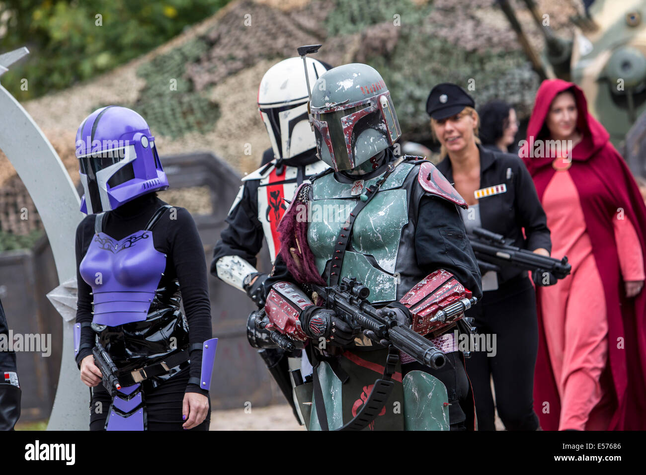 Space Knights event, Fantasy Festival, a gathering of fantastic role players from all kinds of artificial worlds Stock Photo