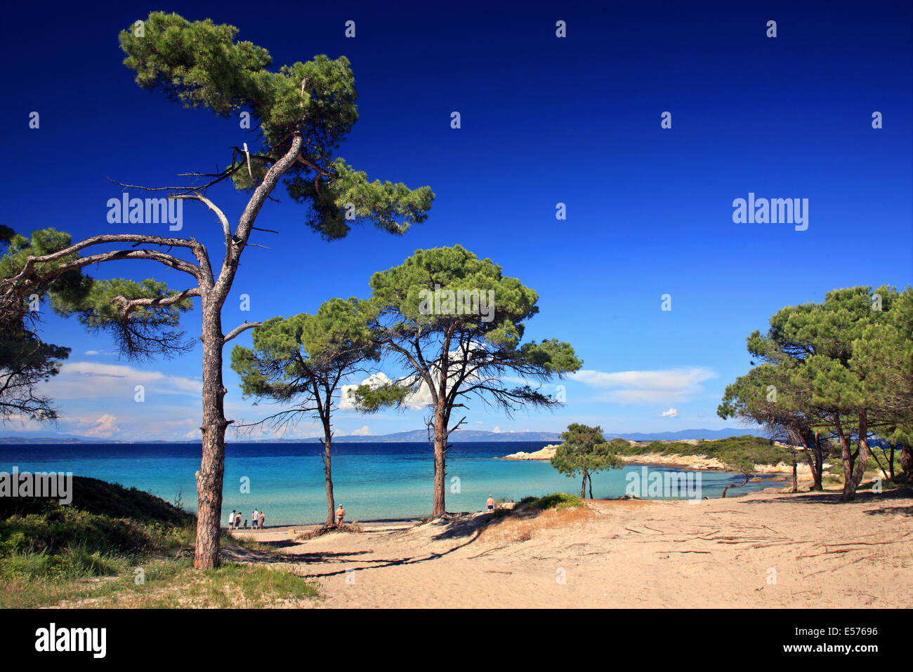 Karydi beach, Vourvourou, Sithonia peninsula, Halkidiki (or 'Chalkidiki'), Macedonia, Greece Stock Photo