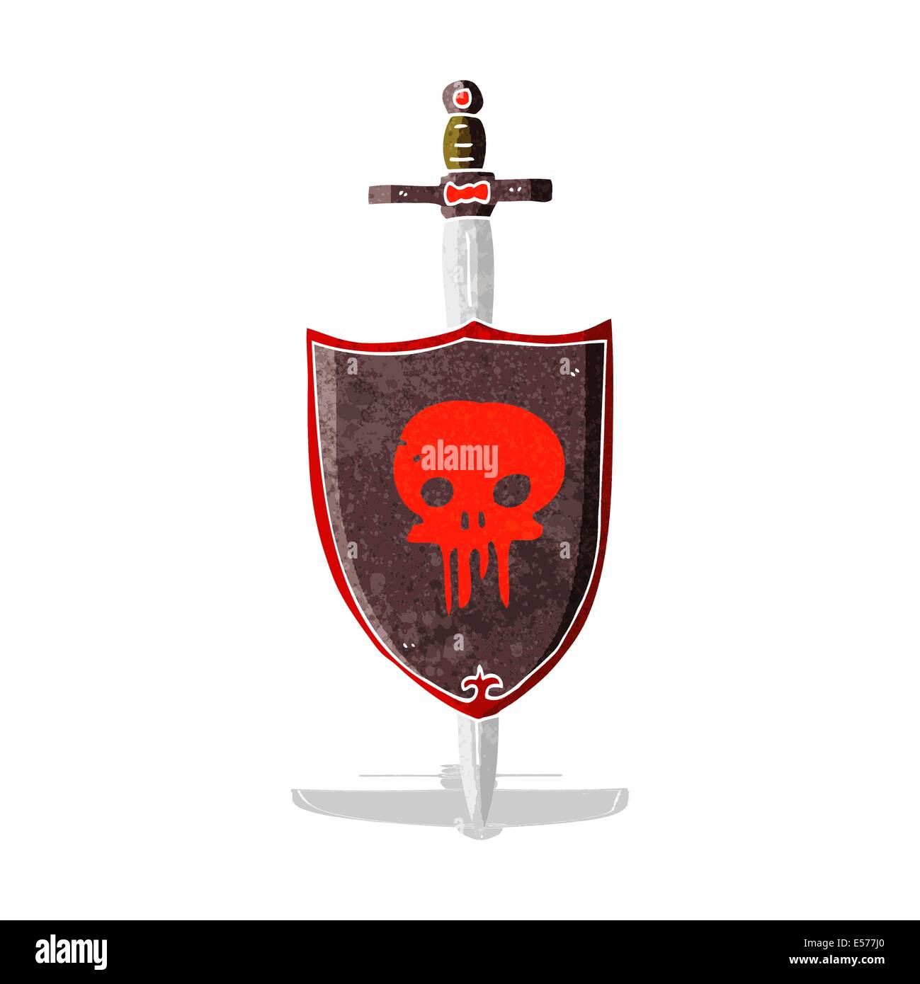 cartoon heraldic shield with skull Stock Vector Image & Art - Alamy