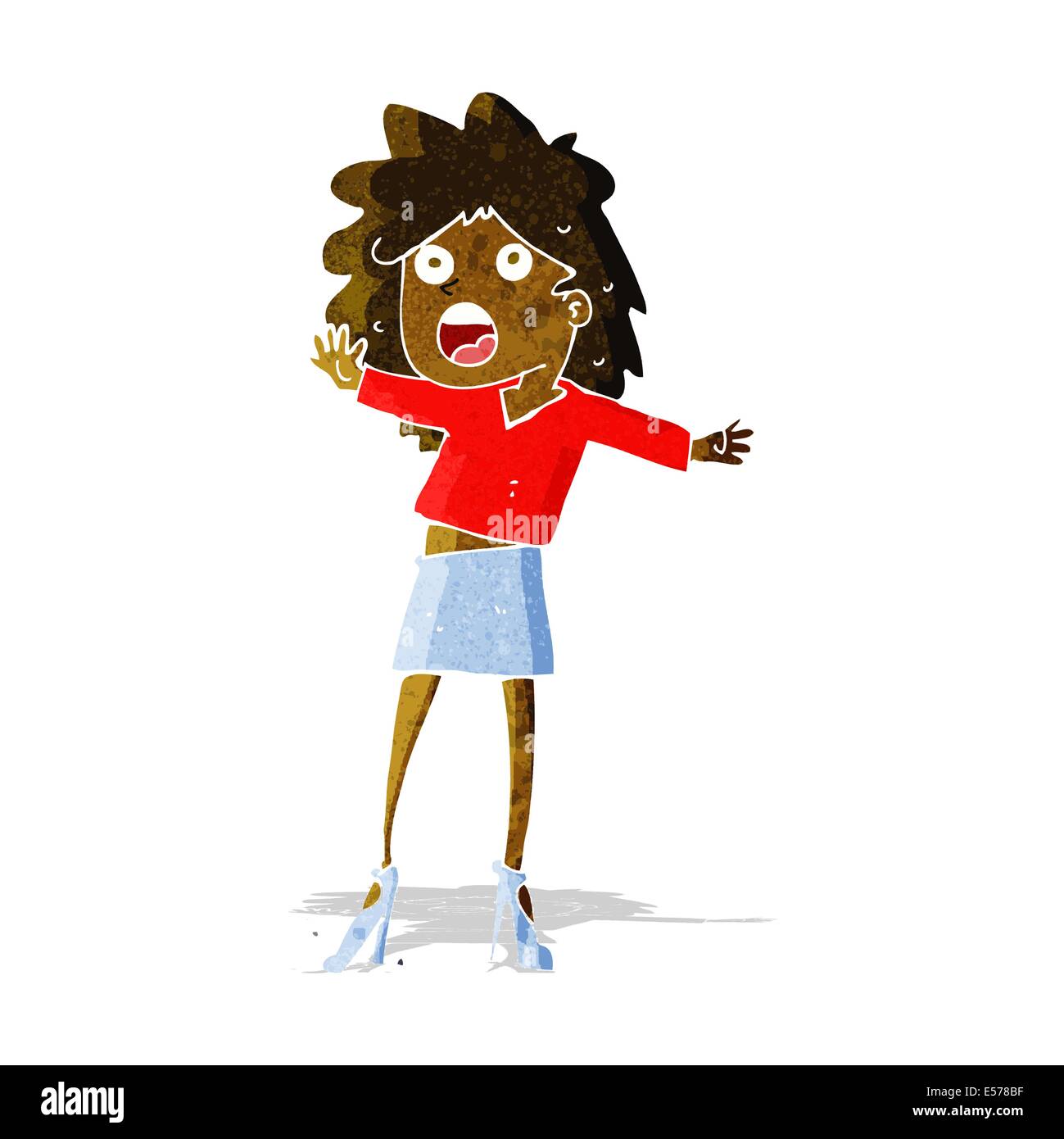 cartoon woman having trouble walking in heels Stock Vector Image & Art ...