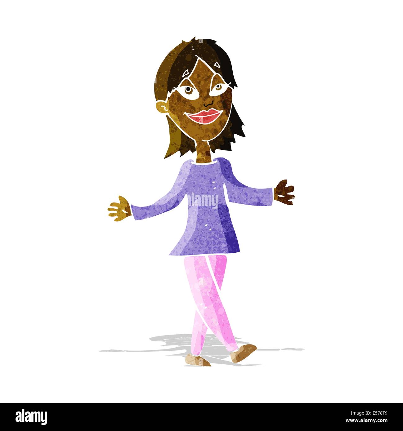 cartoon woman with no worries Stock Vector