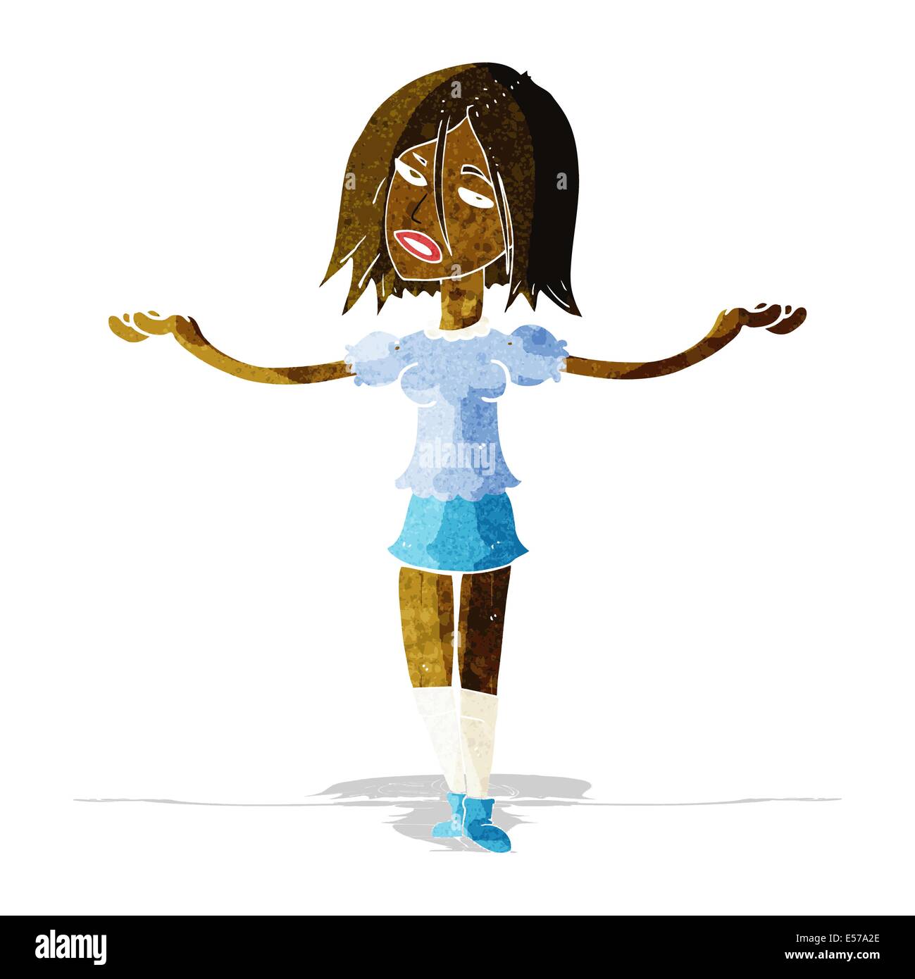 cartoon woman shrugging shoulders Stock Vector Image & Art - Alamy