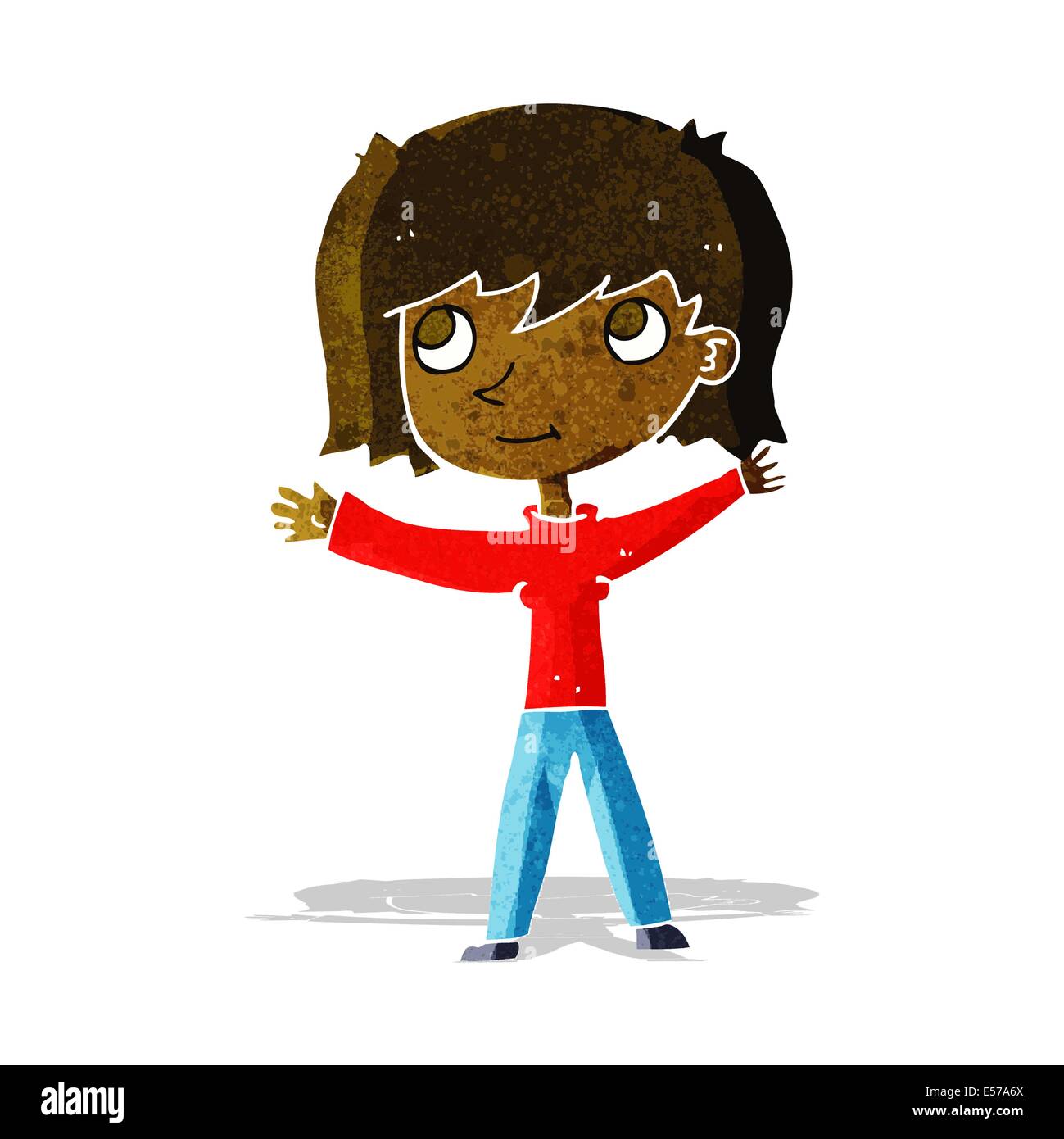 cartoon happy girl Stock Vector Image & Art - Alamy