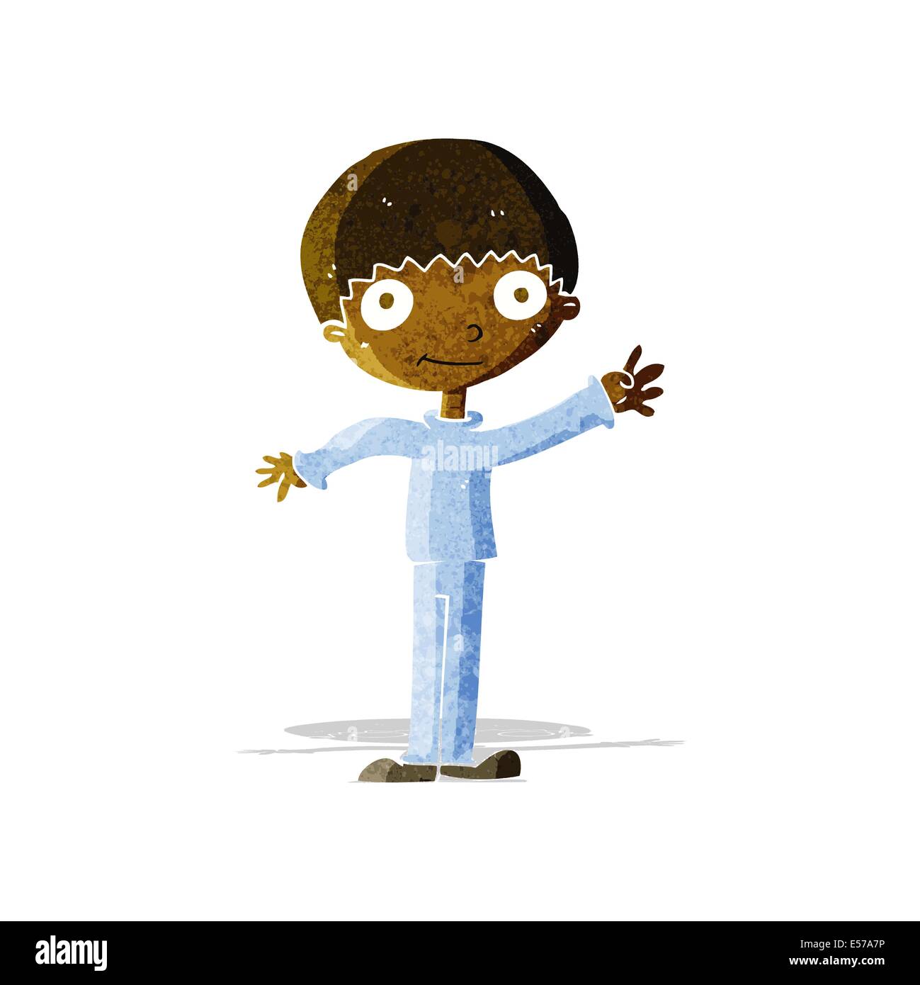 cartoon happy waving boy Stock Vector Image & Art - Alamy