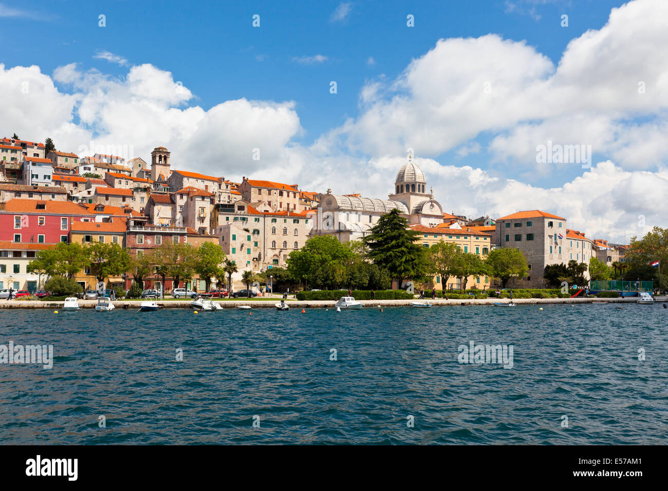 Sibenik is a historic town and harbour on the Adriatic coast in Croatia Stock Photo