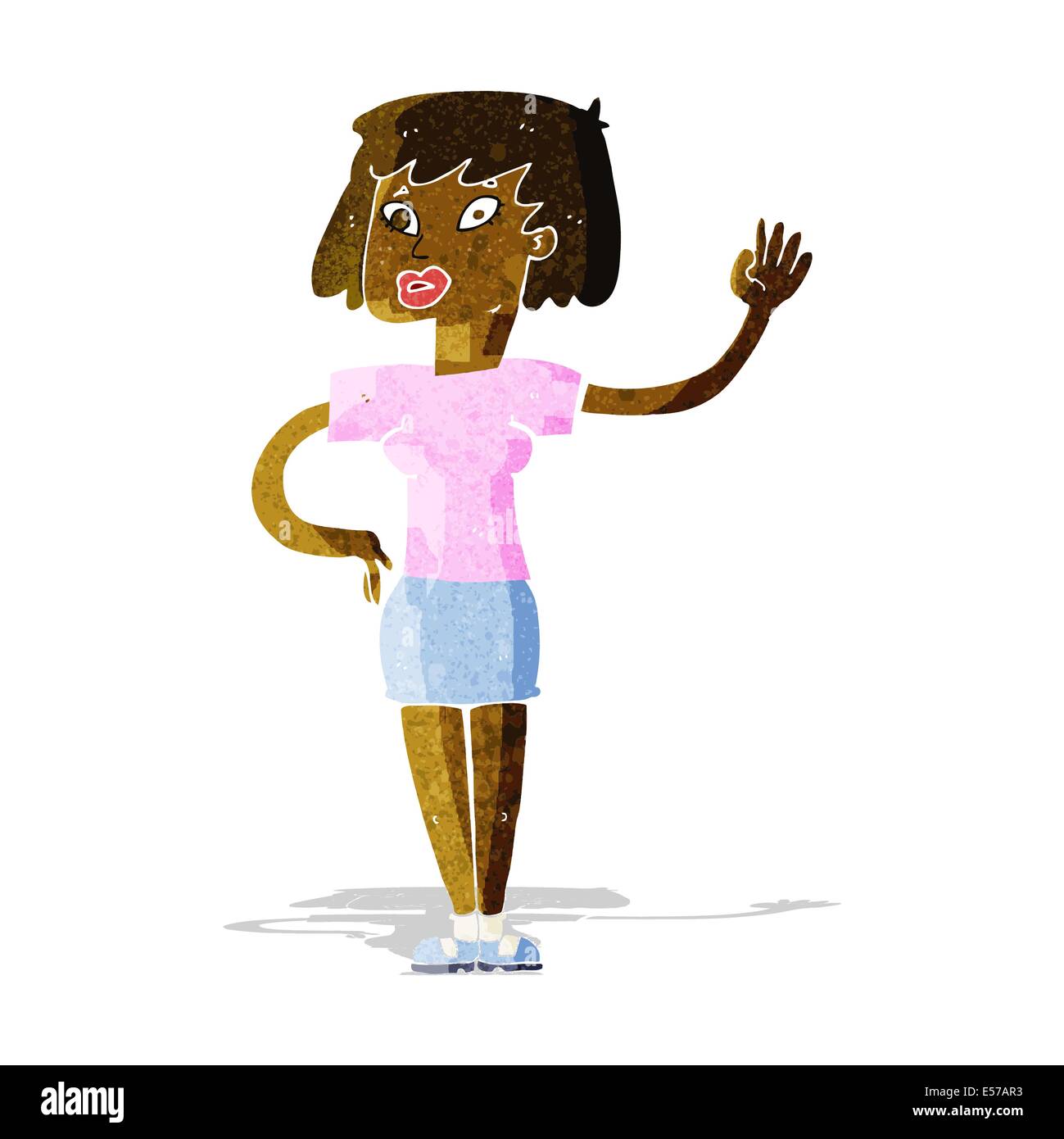 cartoon woman waving Stock Vector Image & Art - Alamy