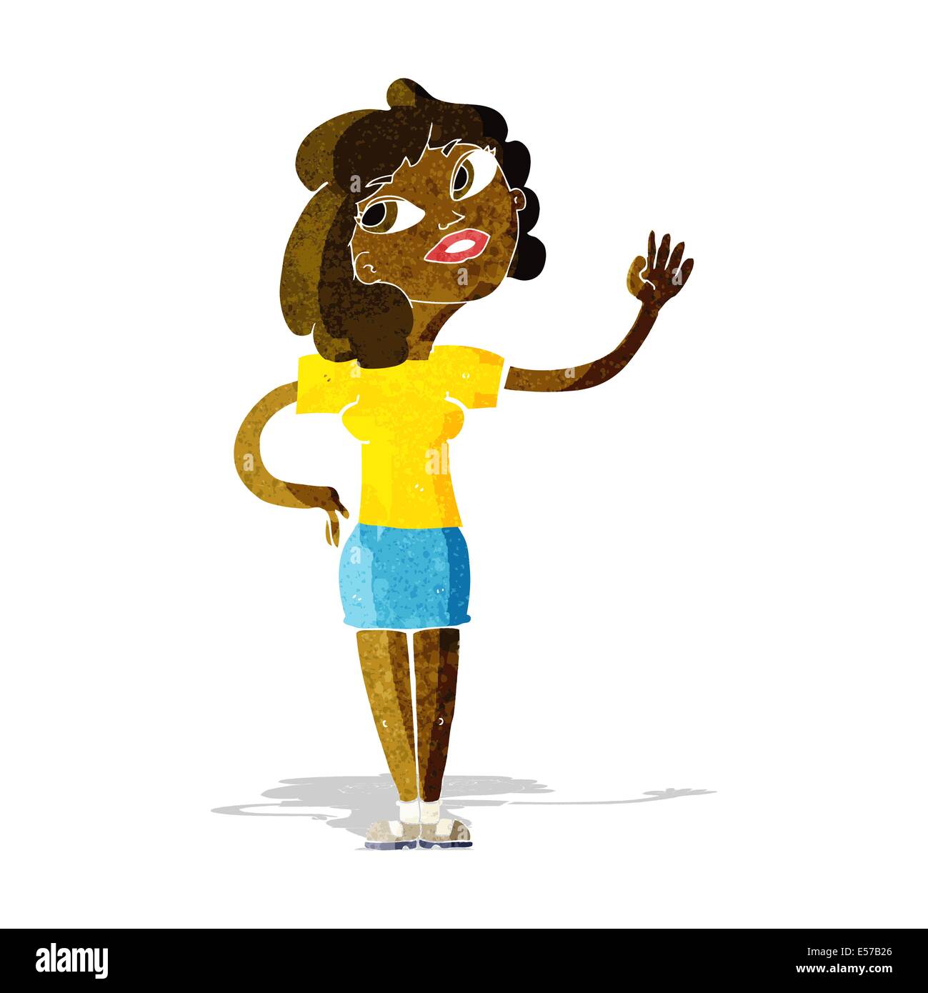 cartoon woman waving Stock Vector Image & Art - Alamy