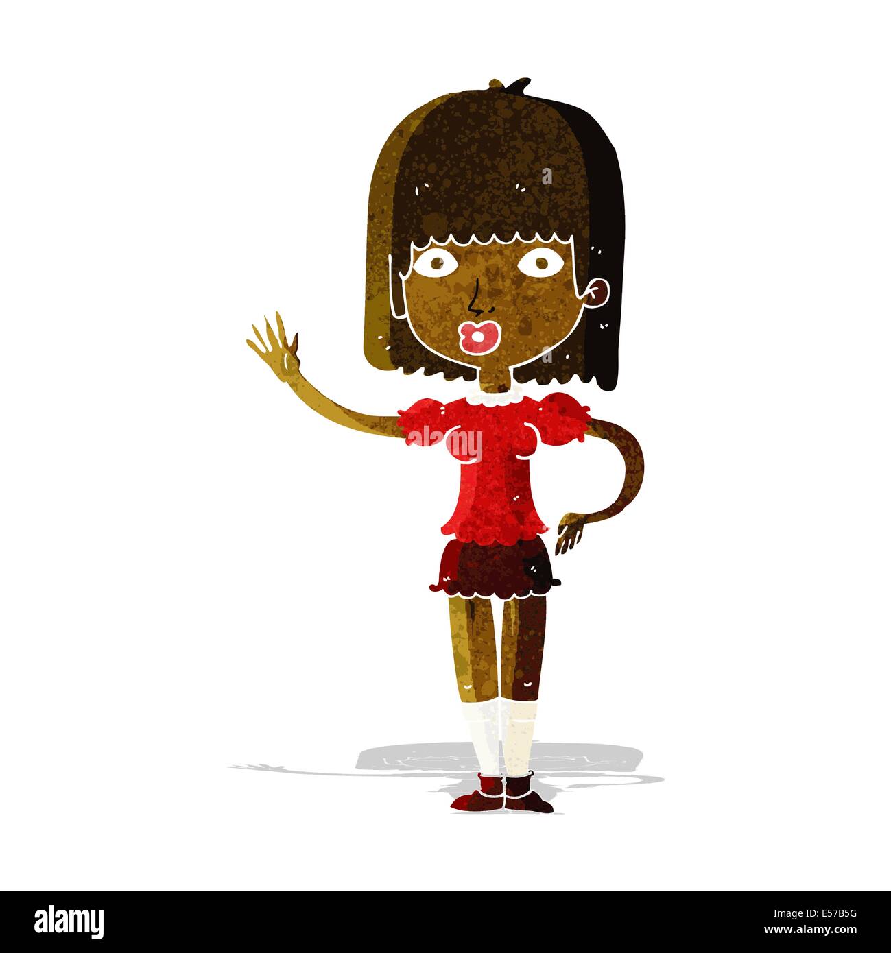 cartoon woman waving Stock Vector Image & Art - Alamy