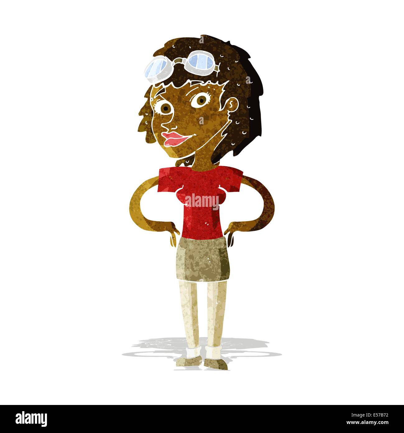 cartoon retro pilot woman Stock Vector Image & Art - Alamy