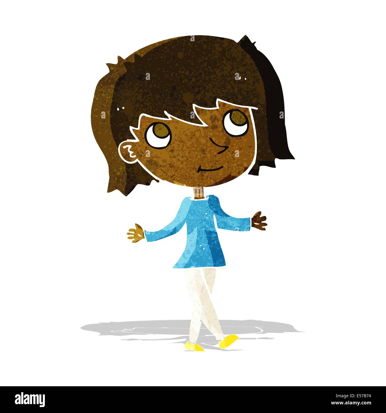 cartoon girl with no worries Stock Vector