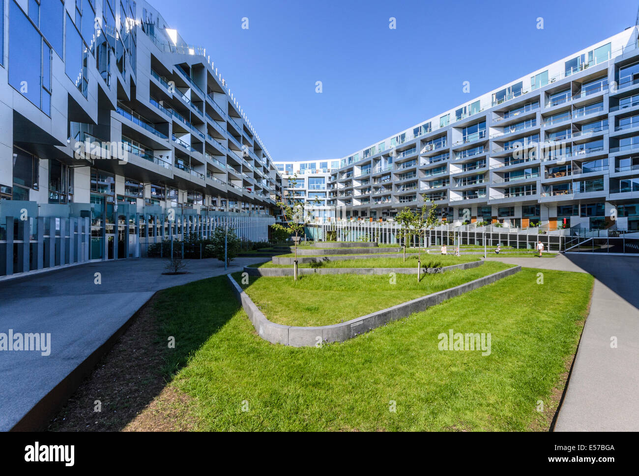 8Tallet, modern apartment house, Amager, Copenhagen, Denmark Stock