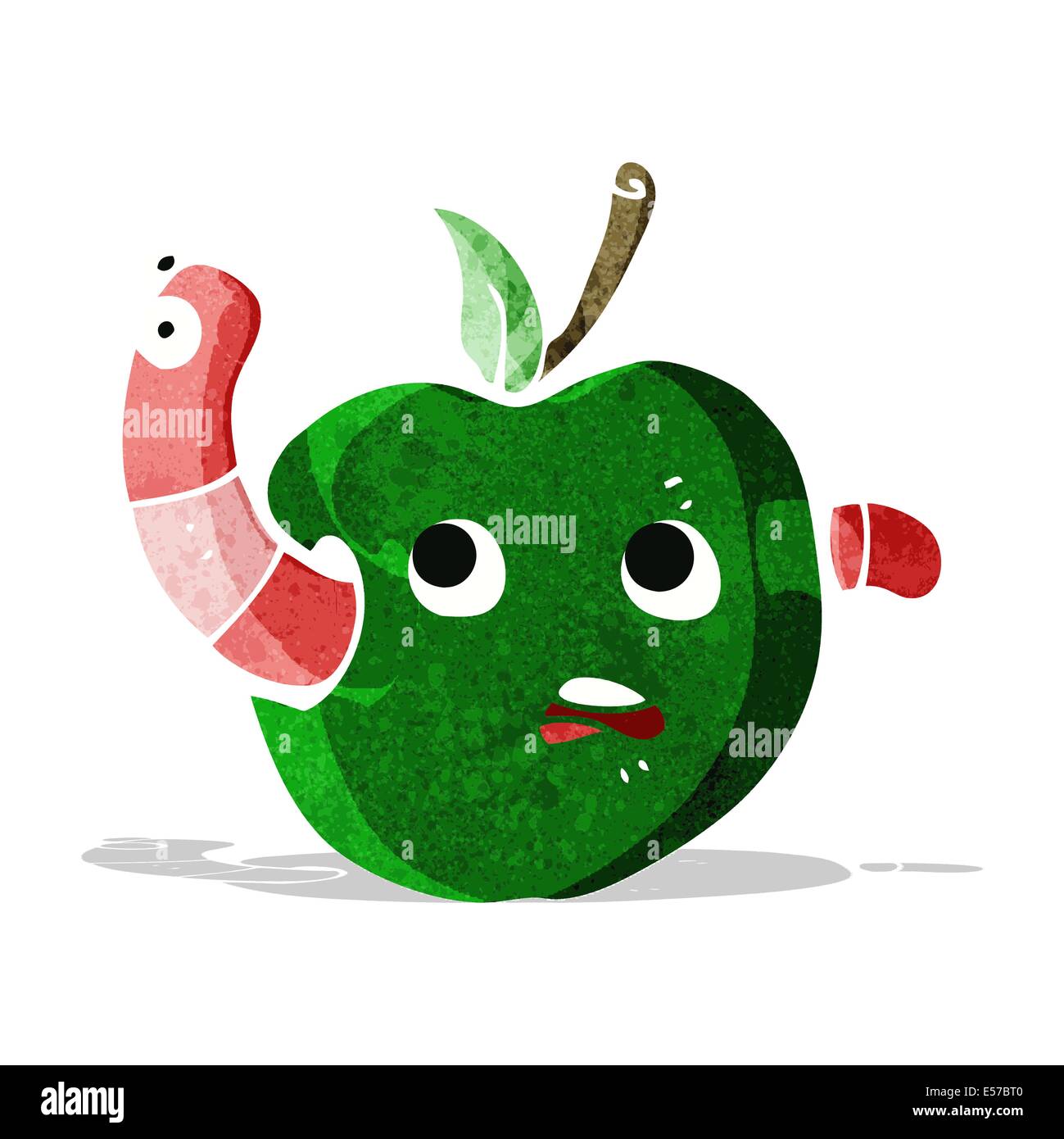 cartoon worm in apple Stock Vector Image & Art - Alamy