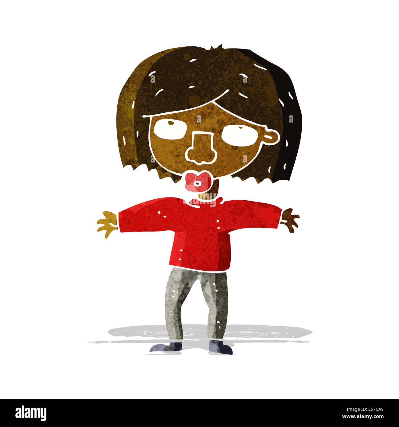 cartoon girl looking upwards Stock Vector Image & Art Alamy