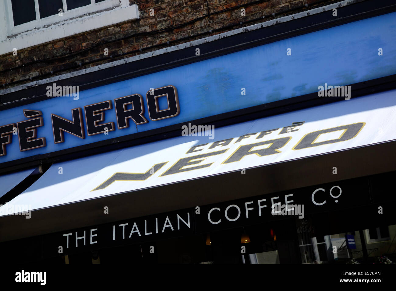 Sign for Caffe Nero an Italian coffee shop chain Stock Photo