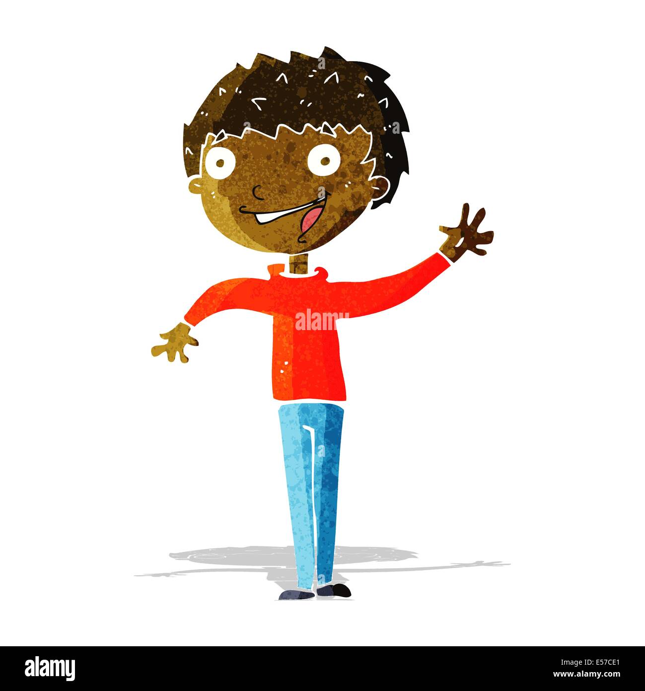 cartoon happy boy waving Stock Vector Image & Art - Alamy