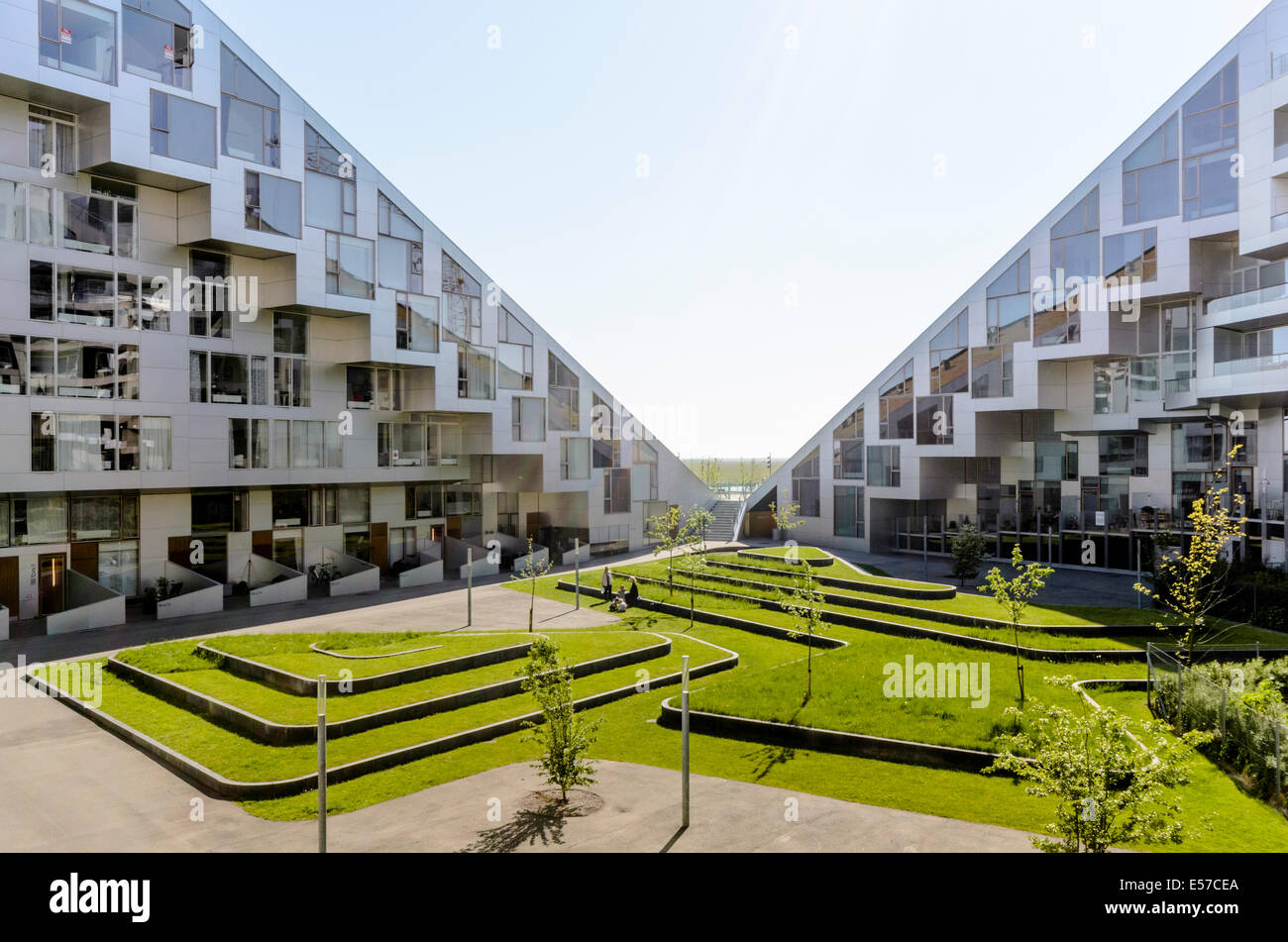 8Tallet, modern apartment house, Amager, Copenhagen, Denmark Stock