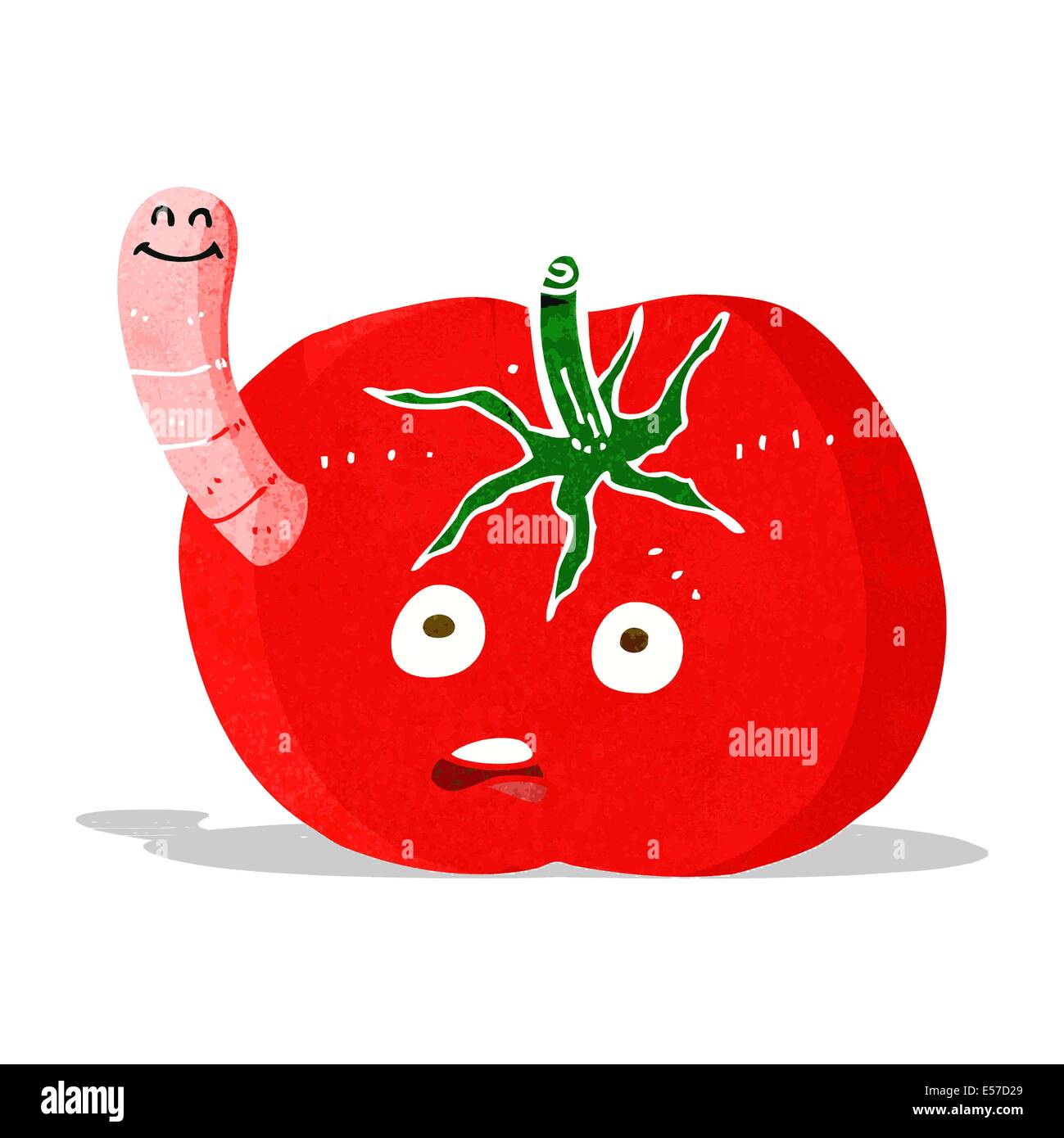 cartoon tomato with worm Stock Vector Image & Art Alamy